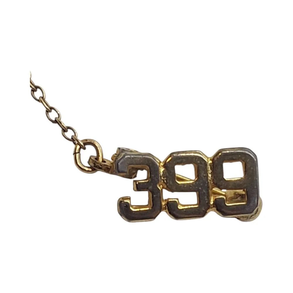 Vintage 10k Gold electroplated 399 Lapel Pin Tie Tack Number Award Retro